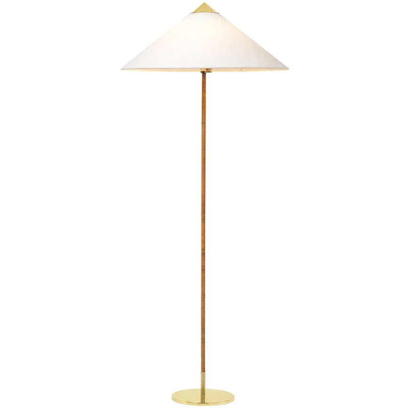 Conical Floor Lamp - Brass & Linen