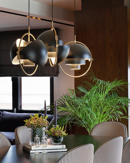 Sfera Pendant - Black/Brass