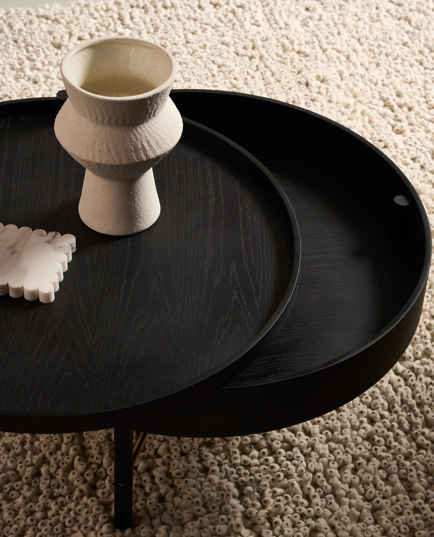 Turning Table - Black Ash / Brass