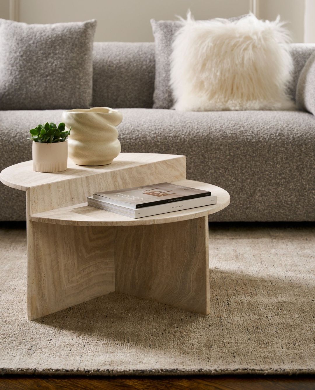 Segment Coffee Table - Travertine