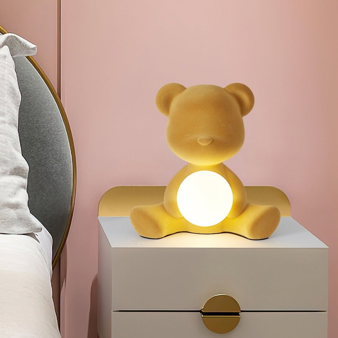 Teddy Lamp Velvet Finish with Rechargeable Led - Beige