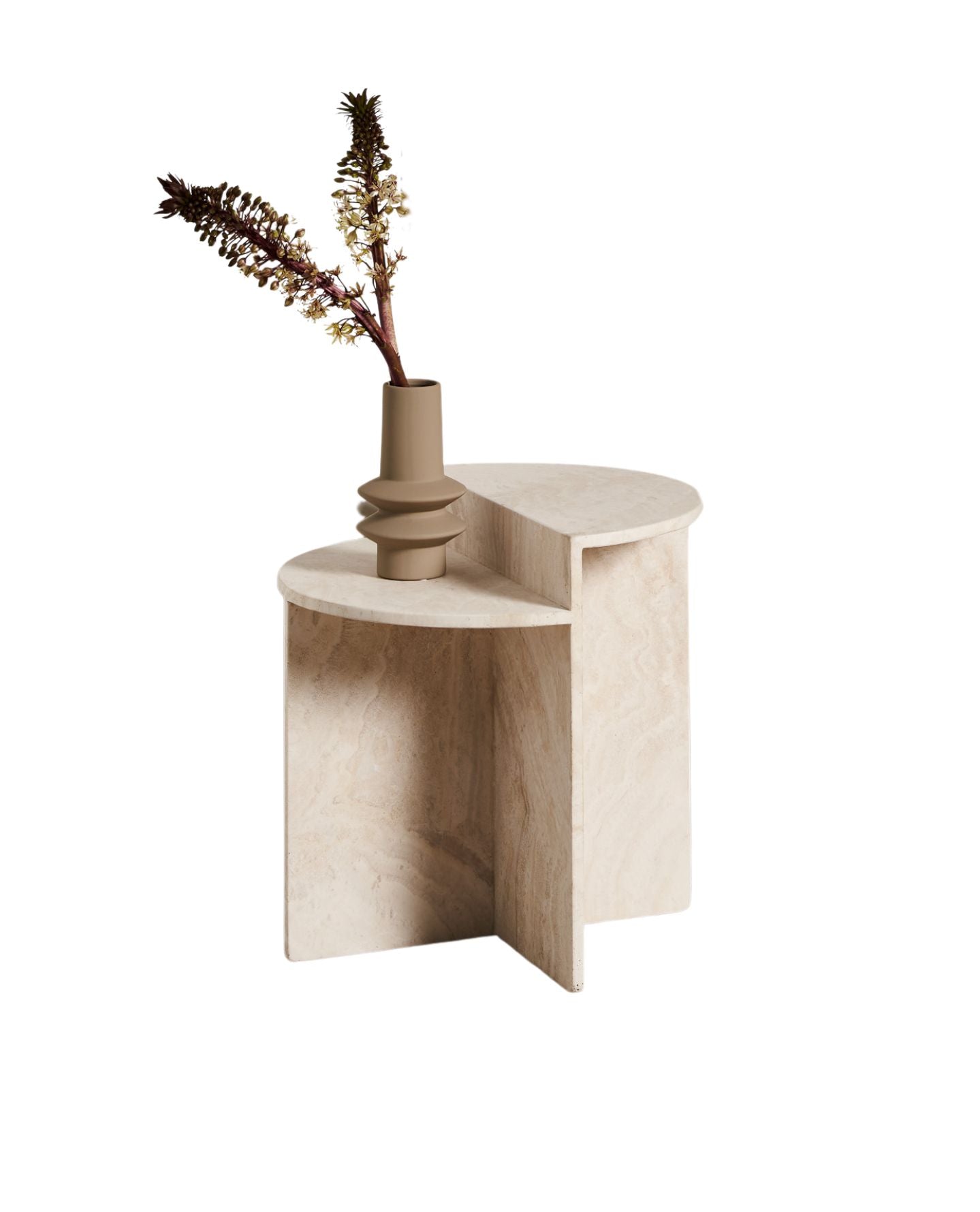 Segment Side Table - Travertine