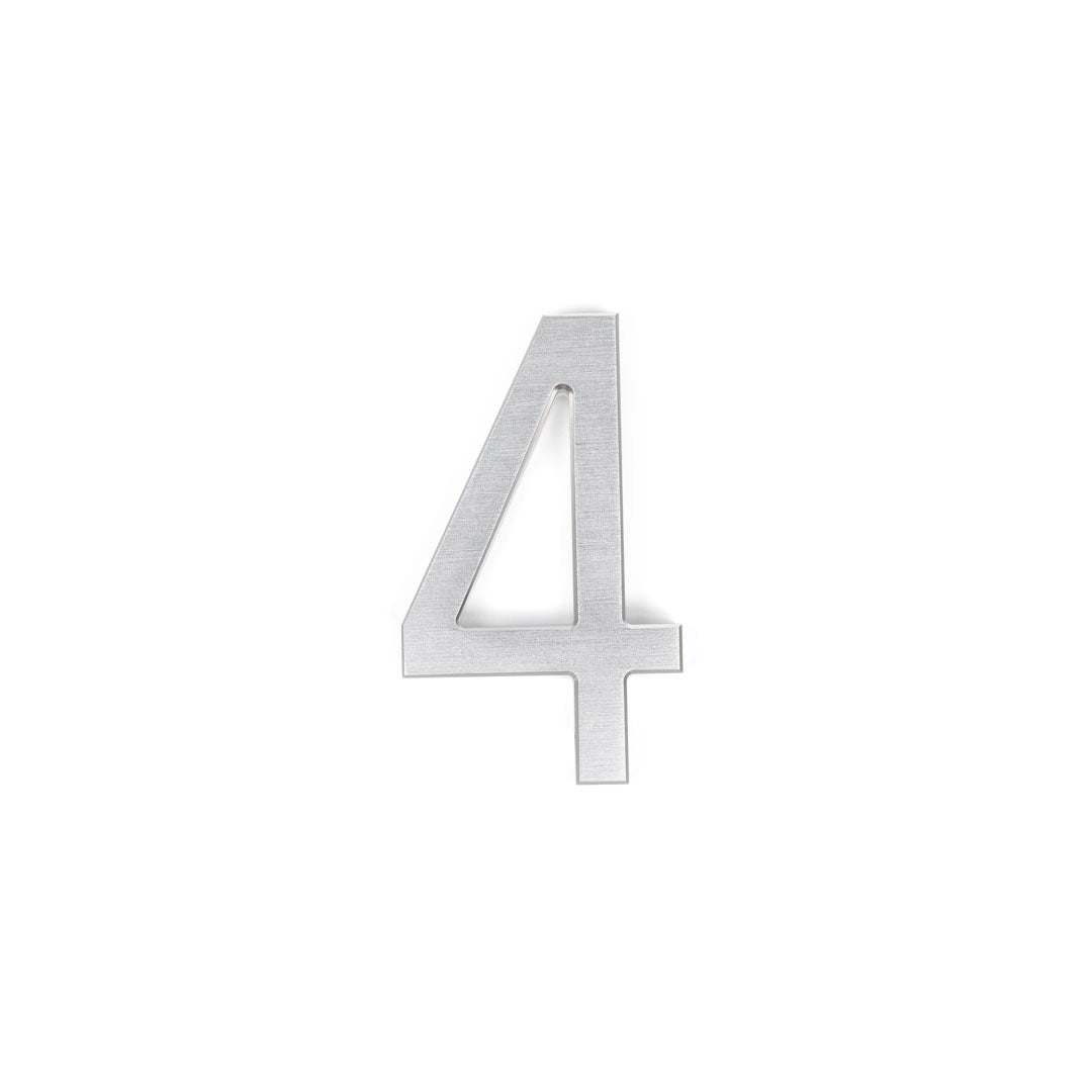 LUMO Lighting | Contemporary Illuminated Address Number 5" (Outdoor) - Silver/Brushed Aluminum