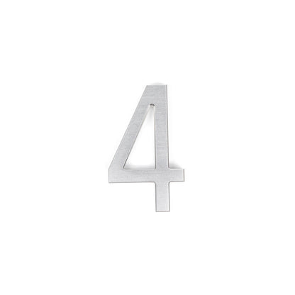 LUMO Lighting | Contemporary Illuminated Address Number 5" (Outdoor) - Silver/Brushed Aluminum