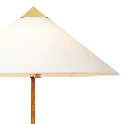 Conical Floor Lamp - Brass & Linen