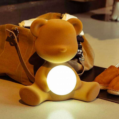 Teddy Lamp Velvet Finish with Rechargeable Led - Beige