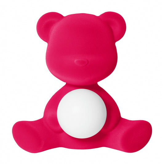 Teddy Lamp Velvet Finish with Rechargeable Led - Pink