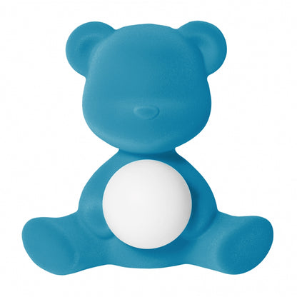 Teddy Lamp Velvet Finish with Rechargeable Led - Light Blue