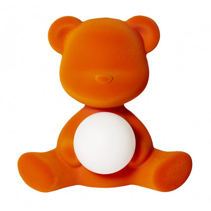 Teddy Lamp Velvet Finish with Rechargeable Led - Orange