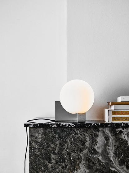 Spazio Table Lamp, Opal Glass - Chalk Grey